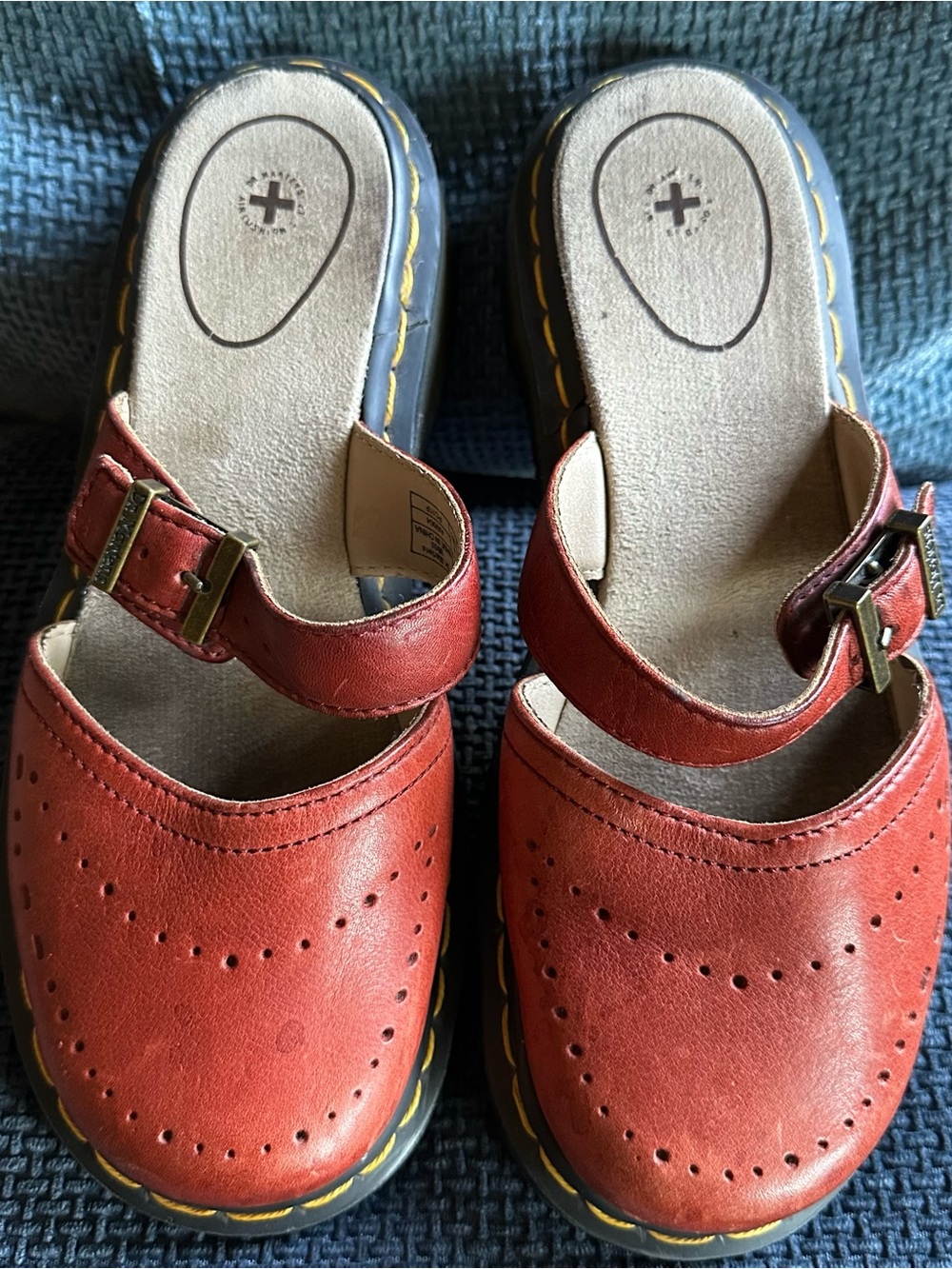 Dr. Martens vintage Red Leather Mary Jane Clogs - Picture 4 of 7